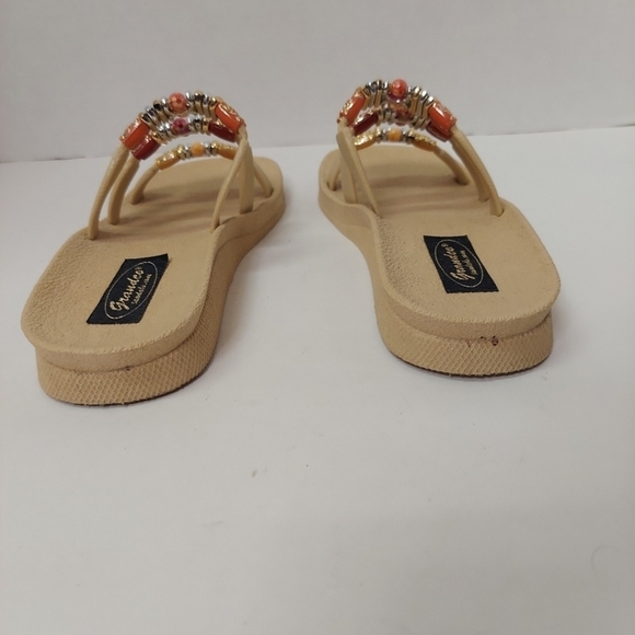 Grandco Sandals Slide Bling Color Beads Boho Dressy Flip Flops Beach Pool Sz 6 - Picture 4 of 10